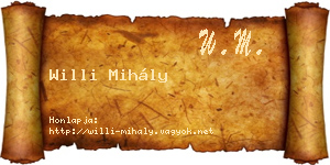 Willi Mihály névjegykártya